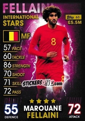Sticker Marouane Fellaini - Match Attax 101. Season 2018-2019 n. 63 - Topps