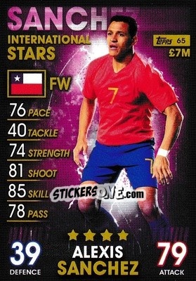 Sticker Alexis Sanchez - Match Attax 101. Season 2018-2019 n. 65 - Topps
