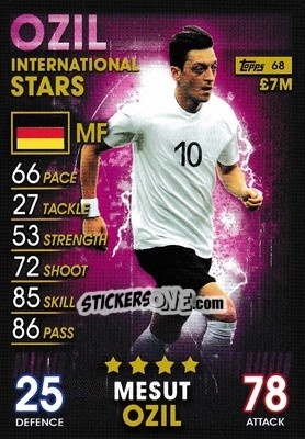 Sticker Mesut Ozil - Match Attax 101. Season 2018-2019 n. 68 - Topps