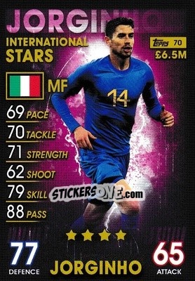 Sticker Jorginho - Match Attax 101. Season 2018-2019 n. 70 - Topps