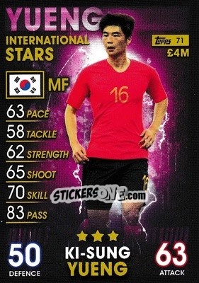 Sticker Ki Sung-Yueng - Match Attax 101. Season 2018-2019 n. 71 - Topps