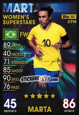 Sticker Marta - Match Attax 101. Season 2018-2019 n. 82 - Topps