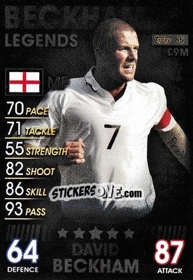 Sticker David Beckham - Match Attax 101. Season 2018-2019 - Topps