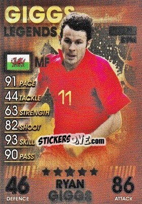 Sticker Ryan Giggs - Match Attax 101. Season 2018-2019 n. 91 - Topps