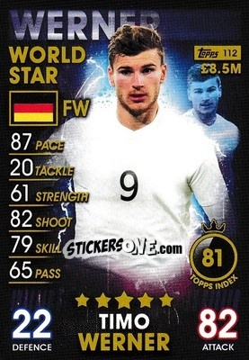 Sticker Timo Werner - Match Attax 101. Season 2018-2019 n. 112 - Topps