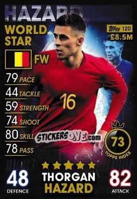 Sticker Thorgan Hazard - Match Attax 101. Season 2018-2019 n. 120 - Topps