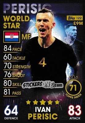 Sticker Ivan Perisic - Match Attax 101. Season 2018-2019 n. 122 - Topps