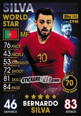 Sticker Bernardo Silva - Match Attax 101. Season 2018-2019 n. 123 - Topps