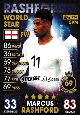 Sticker Marcus Rashford - Match Attax 101. Season 2018-2019 n. 124 - Topps