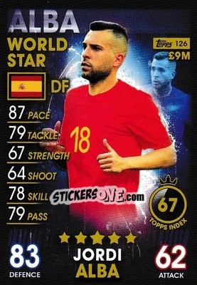 Sticker Jordi Alba - Match Attax 101. Season 2018-2019 - Topps