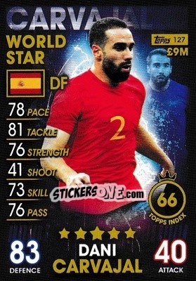 Sticker Dani Carvajal - Match Attax 101. Season 2018-2019 n. 127 - Topps