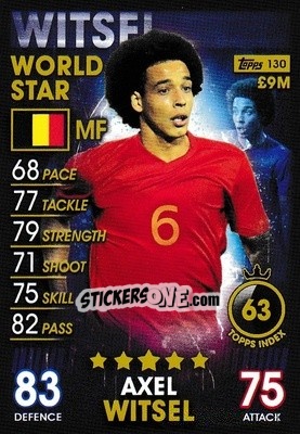 Sticker Axel Witsel - Match Attax 101. Season 2018-2019 n. 130 - Topps