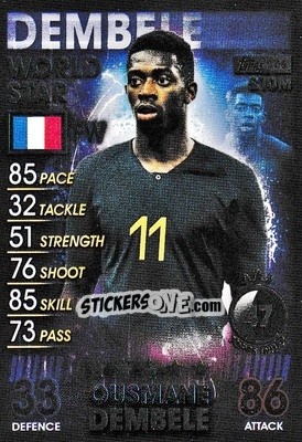 Sticker Ousmane Dembele - Match Attax 101. Season 2018-2019 - Topps