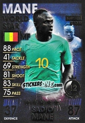 Sticker Sadio Mane - Match Attax 101. Season 2018-2019 n. 151 - Topps