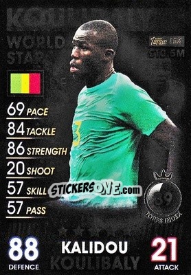Sticker Kalidou Koulibaly - Match Attax 101. Season 2018-2019 n. 154 - Topps