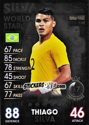 Sticker Thiago Silva - Match Attax 101. Season 2018-2019 - Topps