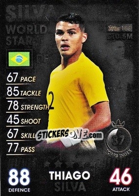 Cromo Thiago Silva - Match Attax 101. Season 2018-2019 - Topps