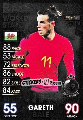 Sticker Gareth Bale - Match Attax 101. Season 2018-2019 n. 164 - Topps