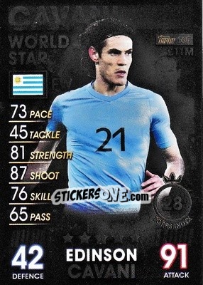 Sticker Edinson Cavani - Match Attax 101. Season 2018-2019 n. 165 - Topps