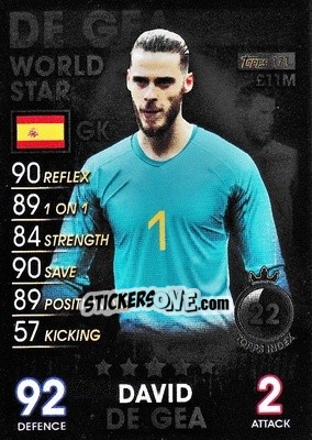 Sticker David De Gea - Match Attax 101. Season 2018-2019 n. 171 - Topps