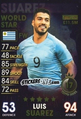 Sticker Luis Suarez - Match Attax 101. Season 2018-2019 n. 176 - Topps