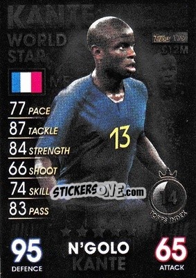 Sticker N'Golo Kante - Match Attax 101. Season 2018-2019 n. 179 - Topps