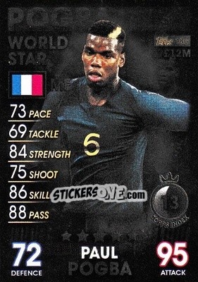 Sticker Paul Pogba - Match Attax 101. Season 2018-2019 - Topps