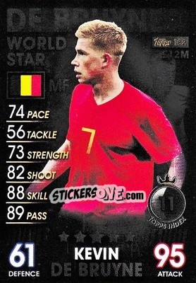 Sticker Kevin De Bruyne - Match Attax 101. Season 2018-2019 n. 182 - Topps