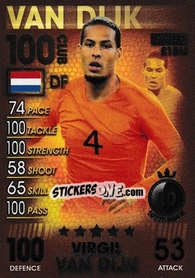 Sticker Virgil van Dijk - Match Attax 101. Season 2018-2019 - Topps