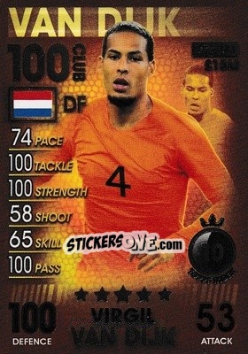 Sticker Virgil van Dijk - Match Attax 101. Season 2018-2019 n. 183 - Topps