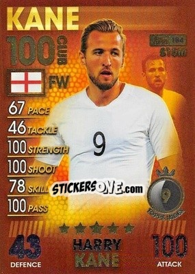 Sticker Harry Kane - Match Attax 101. Season 2018-2019 n. 184 - Topps