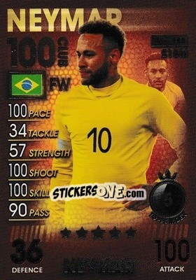 Sticker Neymar - Match Attax 101. Season 2018-2019 n. 188 - Topps