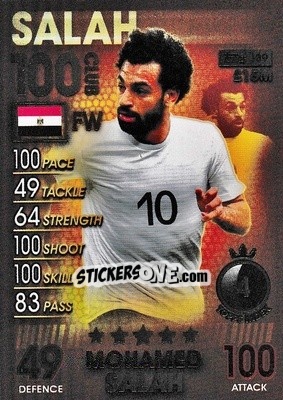 Sticker Mohamed Salah - Match Attax 101. Season 2018-2019 n. 189 - Topps