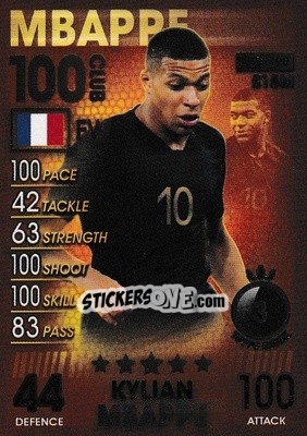 Figurina Kylian Mbappe - Match Attax 101. Season 2018-2019 - Topps