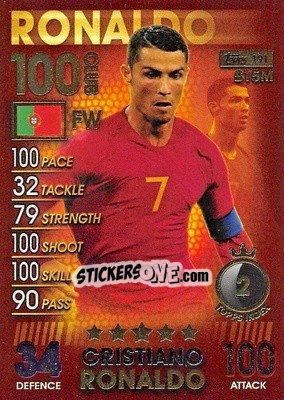 Sticker Cristiano Ronaldo - Match Attax 101. Season 2018-2019 n. 191 - Topps