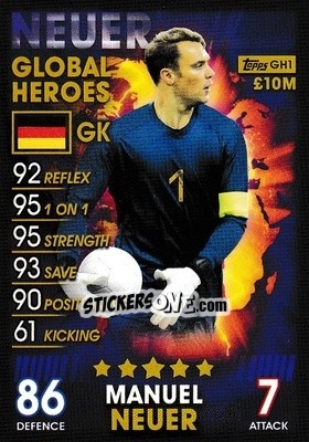 Sticker Manuel Neuer - Match Attax 101. Season 2018-2019 n. GH1 - Topps