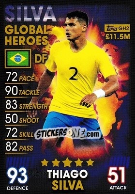 Sticker Thiago Silva - Match Attax 101. Season 2018-2019 n. GH2 - Topps