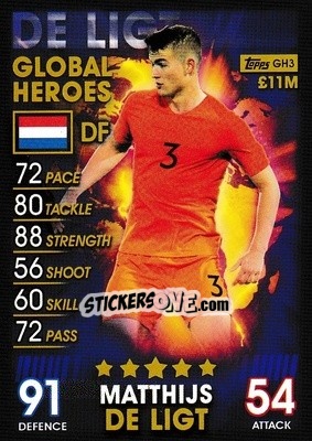 Sticker Matthijs de Ligt - Match Attax 101. Season 2018-2019 n. GH3 - Topps