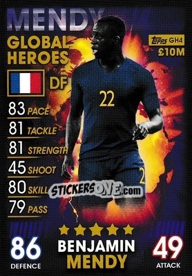 Sticker Benjamin Mendy - Match Attax 101. Season 2018-2019 n. GH4 - Topps