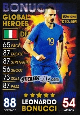 Sticker Leonardo Bonucci - Match Attax 101. Season 2018-2019 n. GH5 - Topps