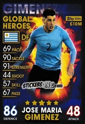 Sticker Jose Maria Gimenez - Match Attax 101. Season 2018-2019 n. GH6 - Topps