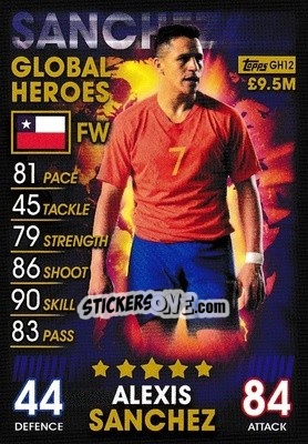 Sticker Alexis Sanchez - Match Attax 101. Season 2018-2019 n. GH12 - Topps