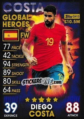 Sticker Diego Costa - Match Attax 101. Season 2018-2019 n. GH15 - Topps