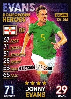 Sticker Jonny Evans - Match Attax 101. Season 2018-2019 n. HH2 - Topps