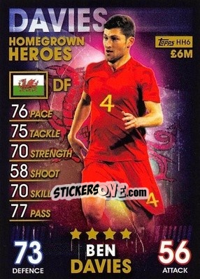 Sticker Ben Davies - Match Attax 101. Season 2018-2019 n. HH6 - Topps