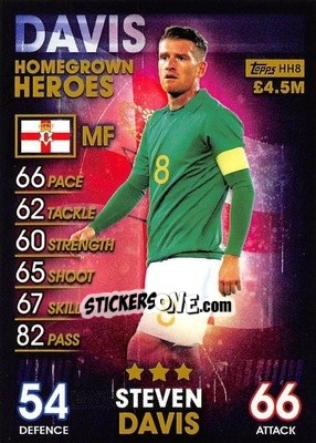 Sticker Steven Davis - Match Attax 101. Season 2018-2019 n. HH8 - Topps