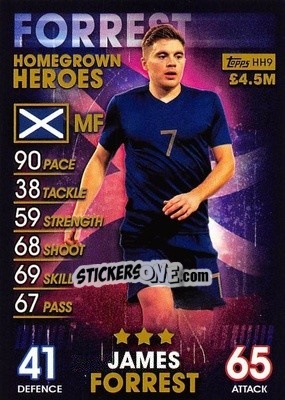 Sticker James Forrest - Match Attax 101. Season 2018-2019 n. HH9 - Topps