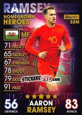 Sticker Aaron Ramsey - Match Attax 101. Season 2018-2019 n. HH11 - Topps