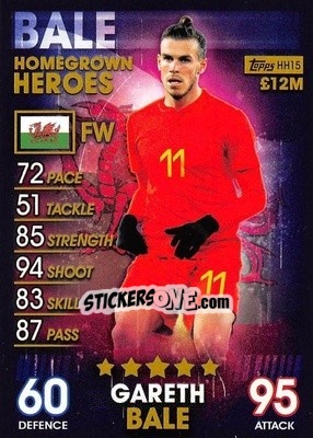 Sticker Gareth Bale - Match Attax 101. Season 2018-2019 n. HH15 - Topps