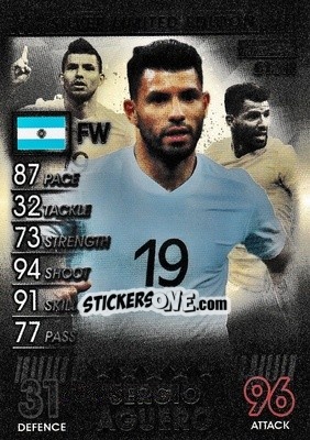 Sticker Sergio Aguero - Match Attax 101. Season 2018-2019 n. LE1S - Topps